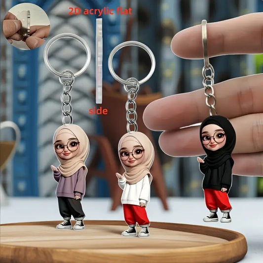 Lightweight Acrylic Islamic Keyring for Women