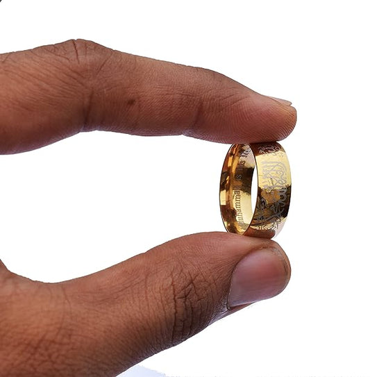 Stainless Steel Muslim Islamic Ring with Shahada
