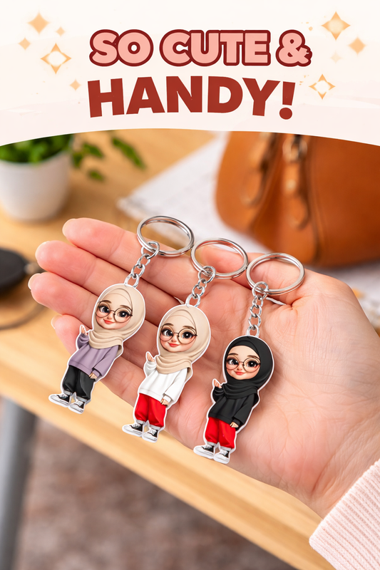 Lightweight Acrylic Islamic Keyring for Women